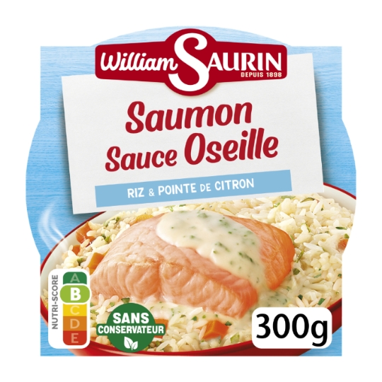 Plat Cuisiné Saumon Sauce Oseille et Riz WILLIAM SAURIN