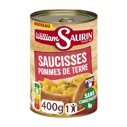 Saucisses et Pomme de Terres et Jus aux oignons WILLIAM SAURIN