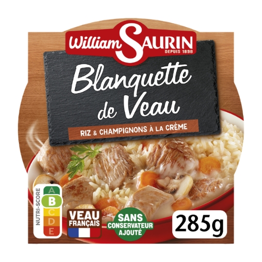 Plat cuisiné blanquette de veau et riz WILLIAM SAURIN