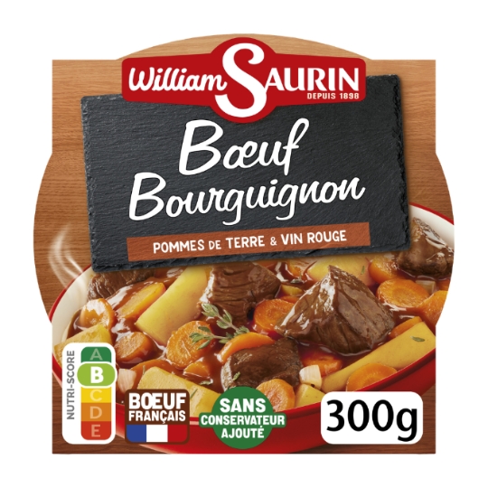 Plat cuisiné blanquette de bœuf bourguignon et pommes de terres WILLIAM SAURIN