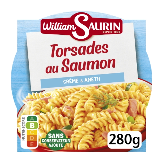 Plat cuisiné torsades saumon crème aneth WILLIAM SAURIN