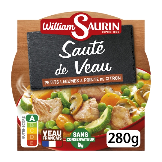 Plat cuisiné sauté de veau et légumes WILLIAM SAURIN