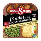 Plat Cuisiné Poulet aux Oignons Cuisinés Ecrasé de Pommes de Terre et Petits Pois WILLIAM SAURIN