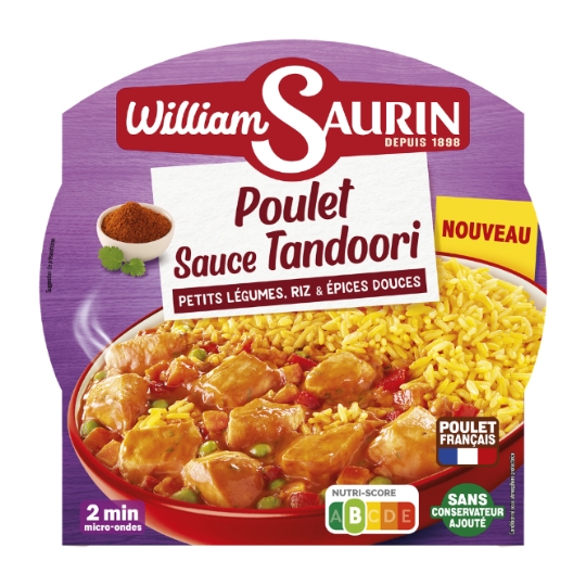 Plat Cuisiné Poulet Sauce Tandoori aux Petits Légumes, Riz & Epices Douces WILLIAM SAURIN