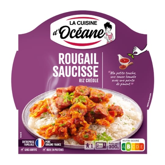 Plat cuisiné rougail saucisses riz créole LA CUISINE D'OCEANE