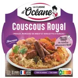 Plat cuisiné couscous royal poulet, merguez de bœuf et boulette d'agneau LA CUISINE D'OCEANE