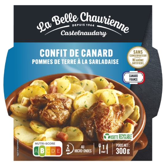Plat cuisiné confit de canard à la Sarladaise LA BELLE CHAURIENNE