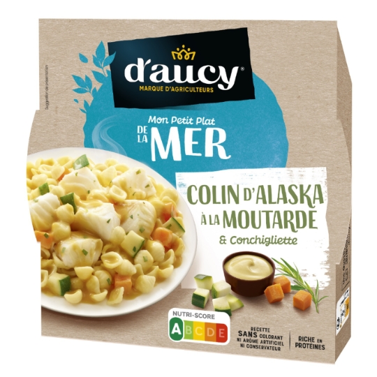 Plat Cuisiné de la Mer Colin d'Alaska à la Moutarde & Conchigliette D'AUCY