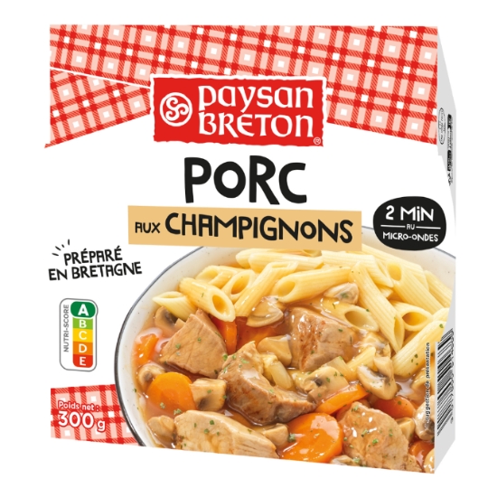 Plat Cuisiné Porc aux Champignons Micro-ondable PAYSAN BRETON