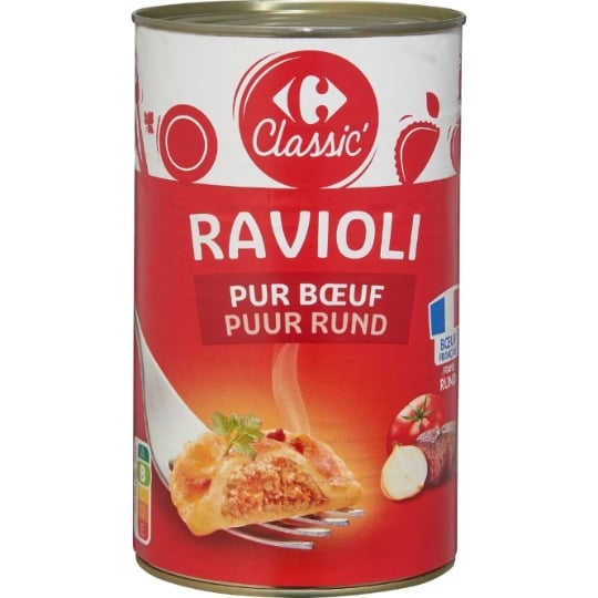 Plat cuisiné ravioli pur bœuf CARREFOUR CLASSIC'