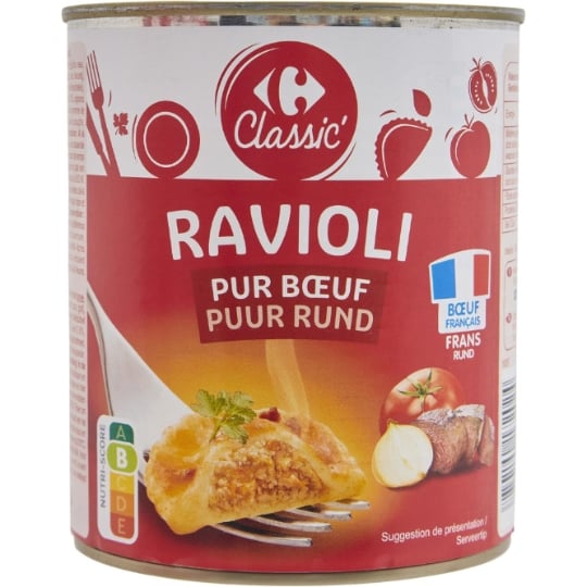 Ravioli  ravioli pur bœuf CARREFOUR CLASSIC'