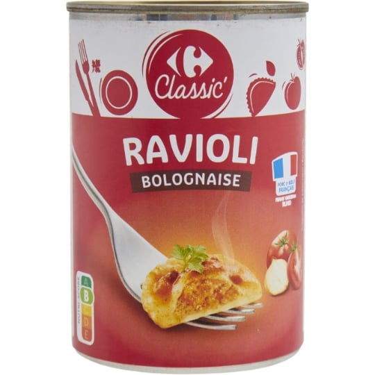 Plat cuisiné ravioli bolognaise CARREFOUR CLASSIC'