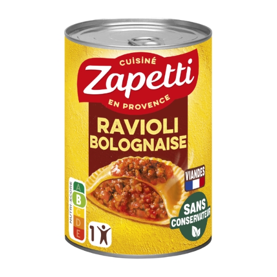Plat Individuel Ravioli Bolognaise au bœuf ZAPETTI