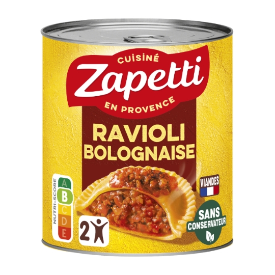 Plat familial Ravioli Bolognaise au bœuf ZAPETTI