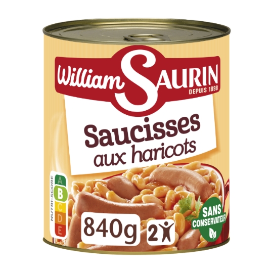 Plat familial Saucisses aux Haricots WILLIAM SAURIN