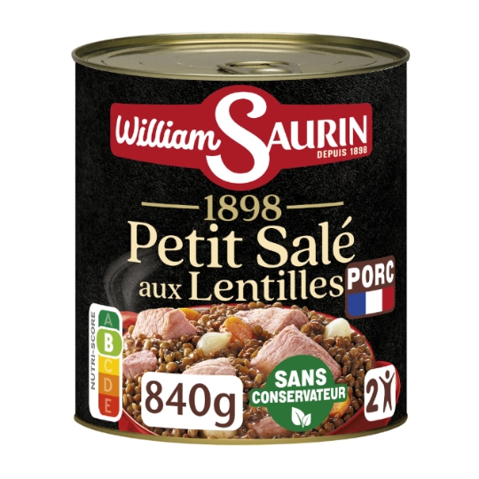 Petit Salé aux Lentilles Carottes et Oignons WILLIAM SAURIN
