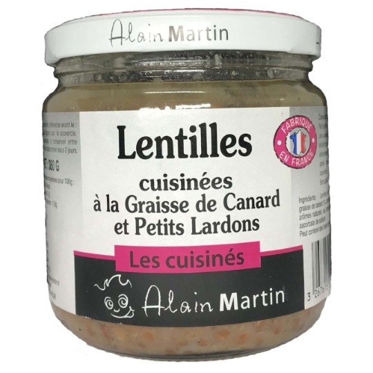 Lentilles Cuisinées à la Graisse de Canard et Petits Lardons ALAIN MARTIN