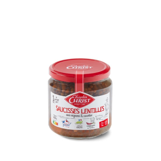 410G SAUCISSES AUX LENTILLES Saucisses Lentilles AUX OIGNONS ET CAROTTES