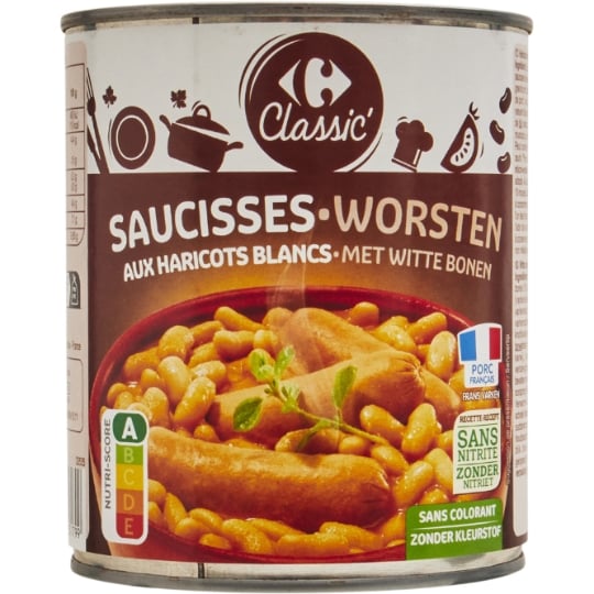 Saucisses  aux haricots CARREFOUR CLASSIC