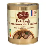 Petit salé saucisses de Toulouse et lentilles cuisinées MAISON RIVIERE