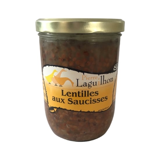 Plat cuisiné lentilles saucisses PIERRE LAGUILHON