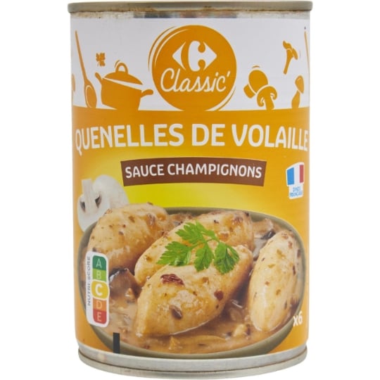 Quenelles de volaille sauce champignons CARREFOUR CLASSIC'