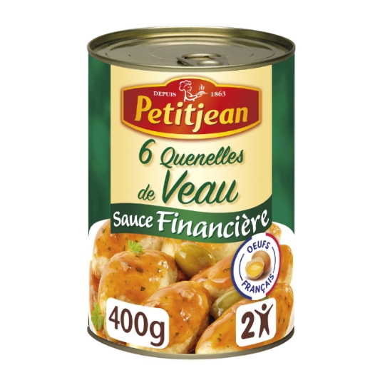 Plat Cuisiné Quenelles de Veau Sauce Financière PETIT JEAN