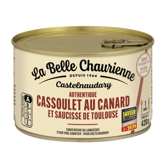 Plat cuisiné cassoulet au canard LA BELLE CHAURIENNE