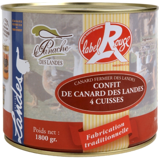 Confit de canard 4 cuisses Label Rouge PANACHE DES LANDES