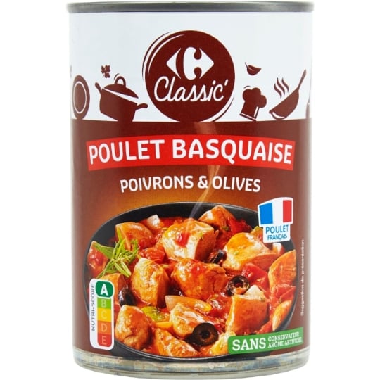 Plat cuisiné poulet basquaise CARREFOUR CLASSIC'