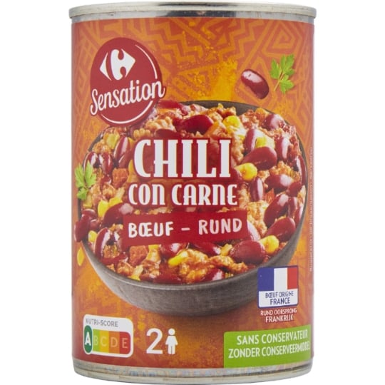 Chili con carne au bœuf Chili con Carne CARREFOUR SENSATION