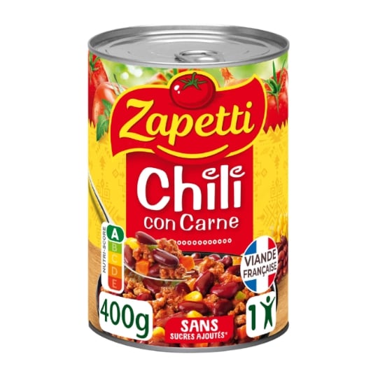 Plat Individuel Chili Con Carne Bœuf ZAPETTI