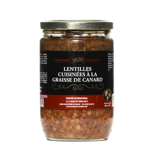 Lentilles cuisinés graisse canard CONSERVERIE GRATIEN