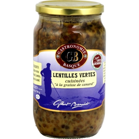 Plat cuisiné lentilles vertes cuisinées  GASTRONOMIE BASQUE