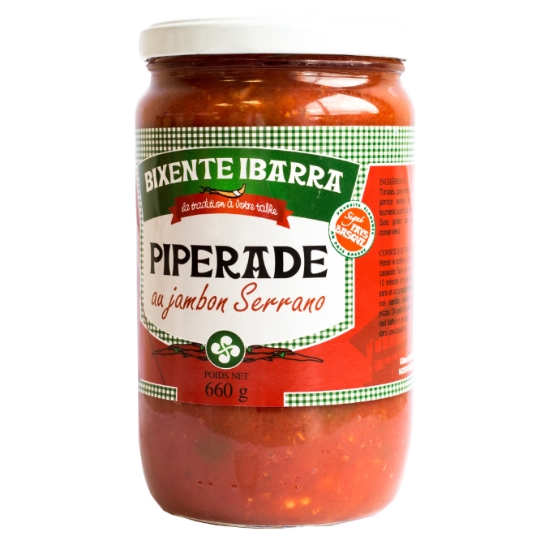 Plat cuisiné de piperade jambon Serrano GILBERT BARADAT