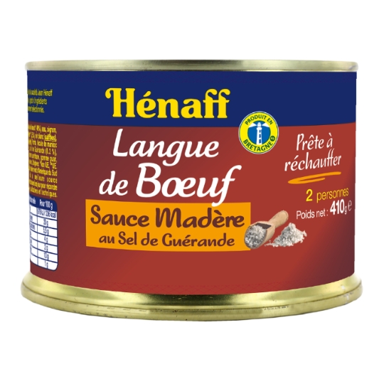 Plat cuisiné langue de bœuf sauce Madère HENAFF