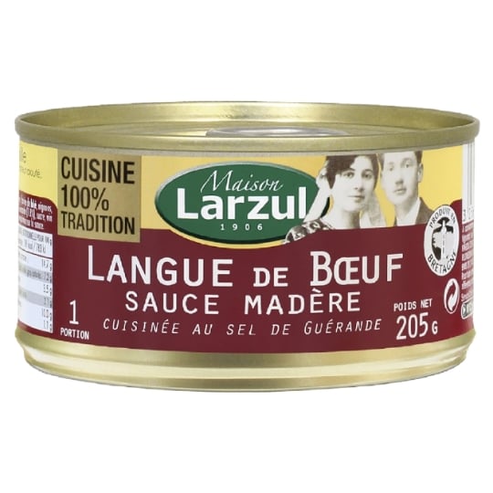 Plat cuisiné langue de bœuf/madère LARZUL