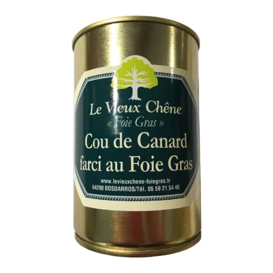 Plat cuisiné cou de canard farci foie gras LE VIEUX CHENE