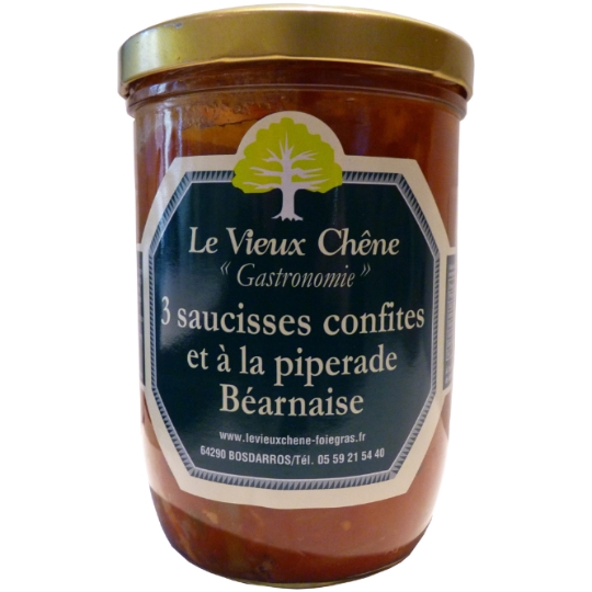 Saucisses Confites et à la Piperade Béarnaise LE VIEUX CHENE