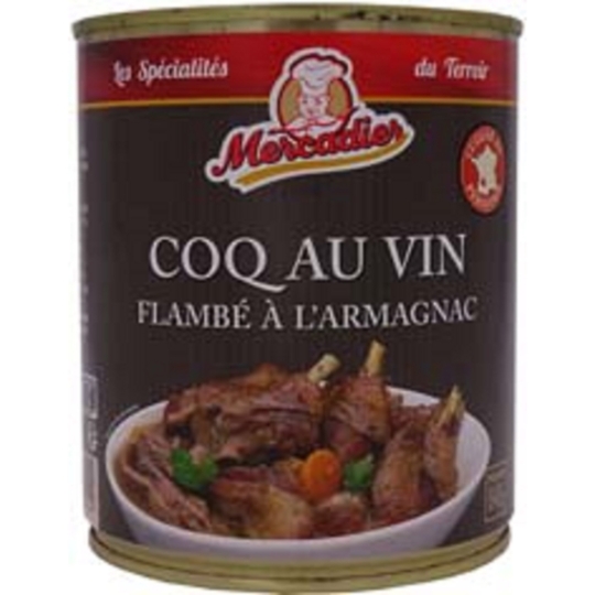 Plat Cuisiné Coq au Vin Flambé à l'Armagnac MERCADIER