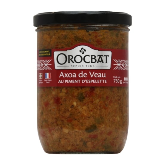 Plat cuisiné axoa de veau Espelette OROCBAT