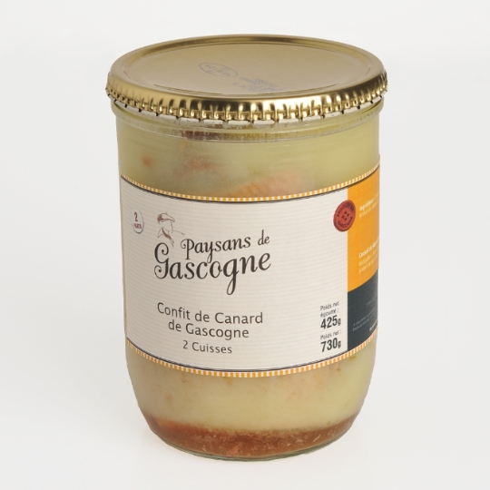 Confit de Canard de Gascogne 2 Cuisses PAYSANS DE GASCOGNE