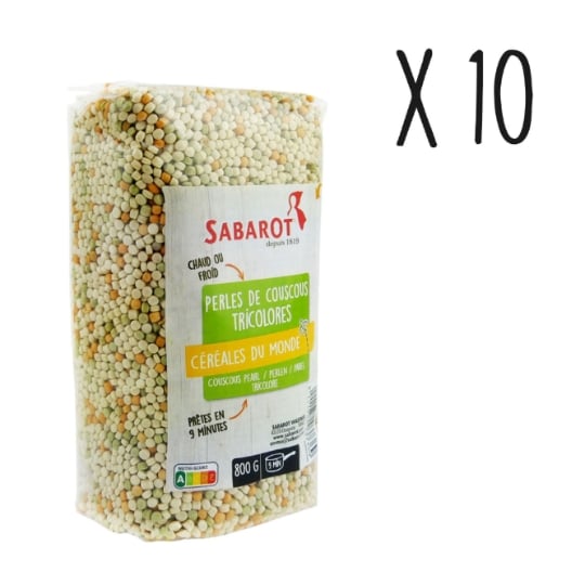 Sabarot - Lot X10 Perles De Couscous Tricolores - Sachet 800g SABAROT