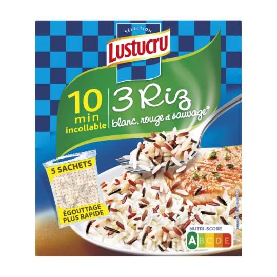 Riz Long Assortiment de Riz Blanc Rouge et Sauvage LUSTUCRU