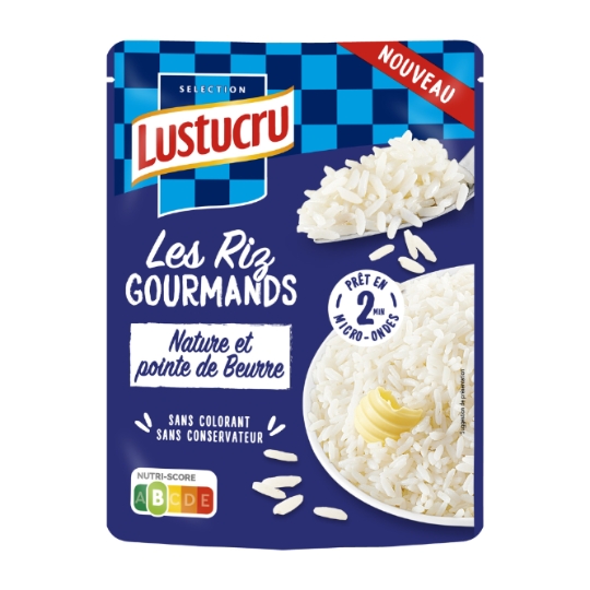 Riz Nature et Pointe de Beurre 2min LUSTUCRU