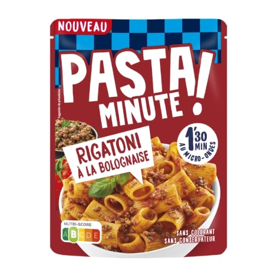 Pasta Minute Pâtes Rigatoni à la Bolognaise LUSTUCRU