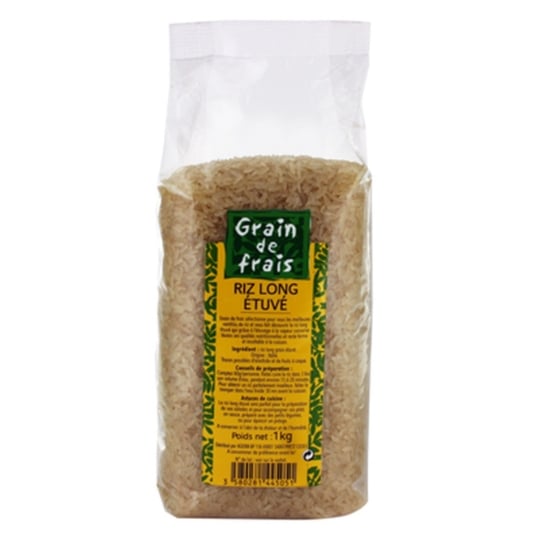 Riz Long Étuvé - Grain De Frais - Paquet 1kg GRAIN DE FRAIS