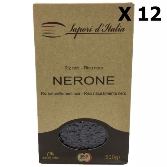 Lot 12x Riz Noir Nerone Italie Boîte 500g SAPORI D'ITALIA