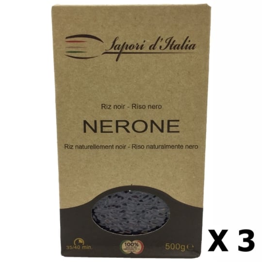 Lot 3x Riz Noir Nerone Italie Boîte 500g SAPORI D'ITALIA