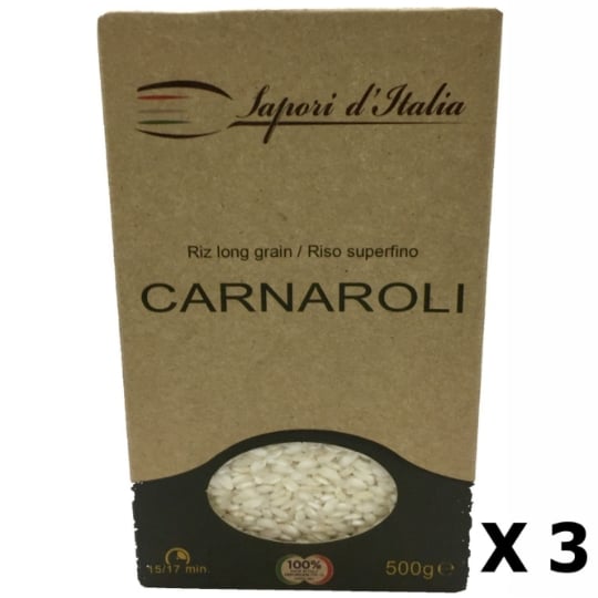 Lot 3x Riz Long Carnaroli - Italie - Sapori D'italia   - Boîte 500g SAPORI D'ITALIA